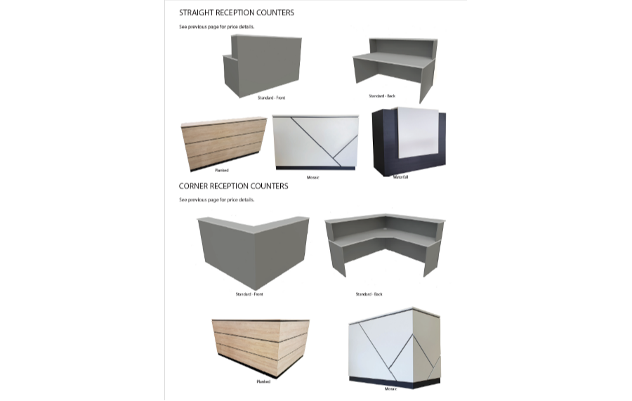 custom reception counter