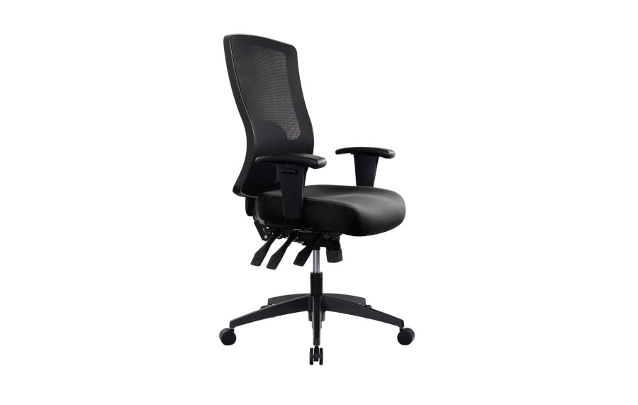 Black Mesh Back Black Fabric Seat